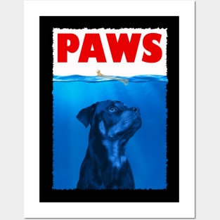 Rottweiler PAWS Tee Triumph for Admirers of Canine Majesty Posters and Art